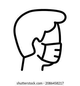 a man wearing a mask, simple icon design, best used for banner, flayer, or web application. Editable stroke with EPS 10 file format