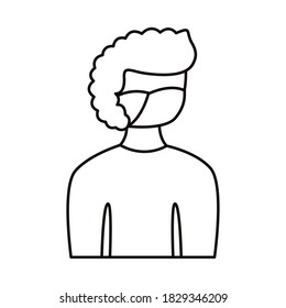 man wearing medical mask character vector illustration design