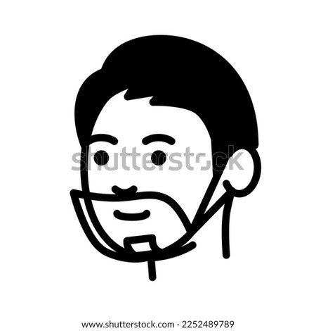 Man wearing mouth shield. Vector illustration.