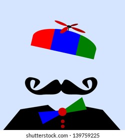 Man Wearing Propeller Hat And Bow Tie