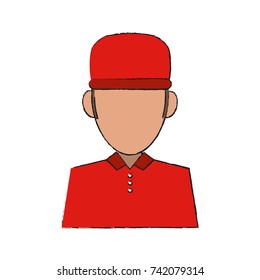 man wearing red hat avatar icon image 