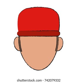 man wearing red hat avatar icon image 