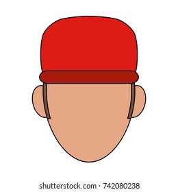 man wearing red hat avatar icon image 