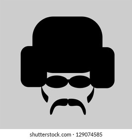 Man Wearing Russian Winter Hat
