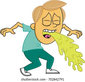 A Man Wearing Scrubs Projectile Vomiting In The Hospital