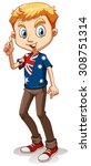 Man wearing shirt with australian pattern illustration