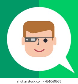Man wearing smart glasses