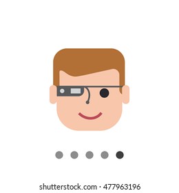 Man wearing smart glasses