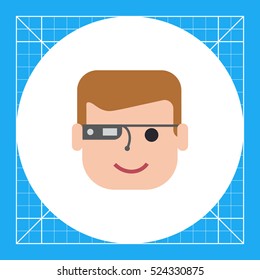 Man wearing smart glasses