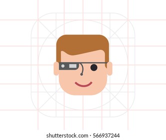 Man wearing smart glasses