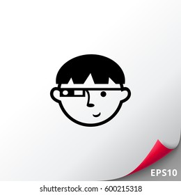 Man wearing smart glasses
