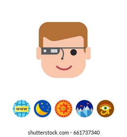 Man wearing smart glasses