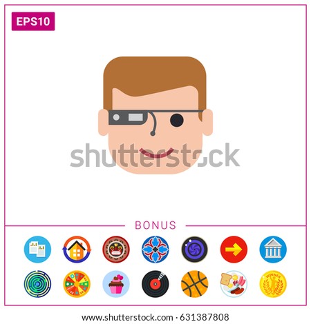 Man wearing smart glasses