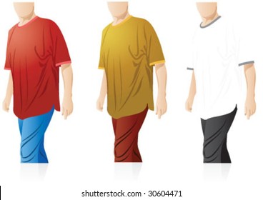Man wearing some different color t-shirt