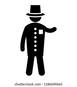 A man wearing  special cap symbolizing magician 
