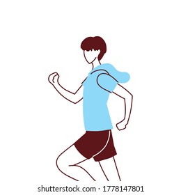 man wearing sportswear for running vector illustration design
