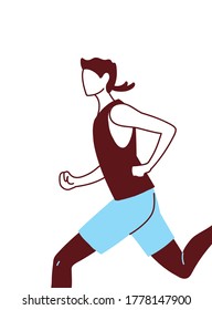 man wearing sportswear for running vector illustration design