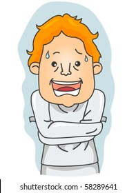 Man Wearing Straitjacket - Vector