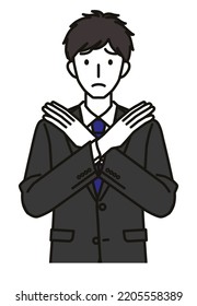 Man wearing suit Gesturing No