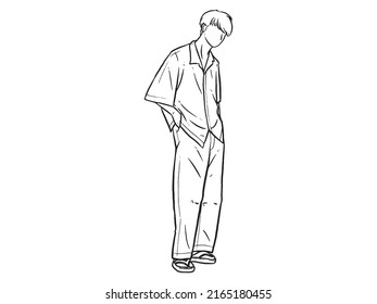 man wearing a suit making a confident gesture. Hand written lettering isolated on white background.Vector template for poster, social network, banner, cards.