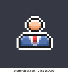 man wearing suit in pixel art style