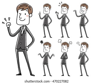 Man wearing a suit: pose variation