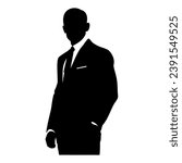 Man wearing suit silhouette. Vector image