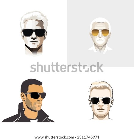 Man wearing sunglasses vector isolated