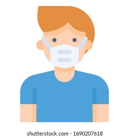 Hombre con una ilustración quirúrgica vectorial, icono de diseño plano
