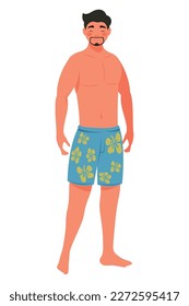 man wearing swimsuit short character