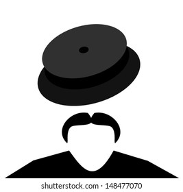 man wearing tilted hat