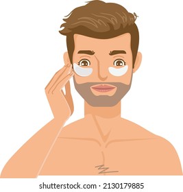 man wearing use cosmetics or skin care