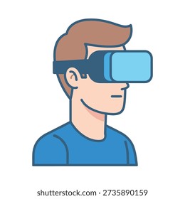 A man wearing virtual reality goggles