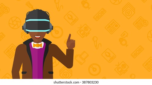 Man wearing virtual reality headset. - Powered by Shutterstock - Get 15% off with code: PIKWIZARD15