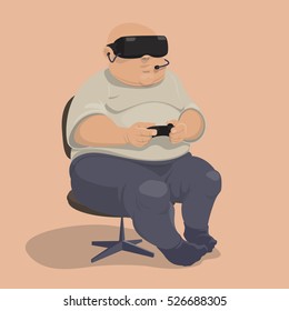 Man wearing virtual reality headset