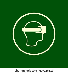 man wearing virtual reality icon. oculus vector illustration
