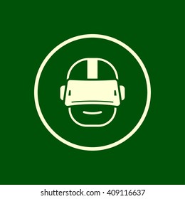 man wearing virtual reality icon. oculus vector illustration
