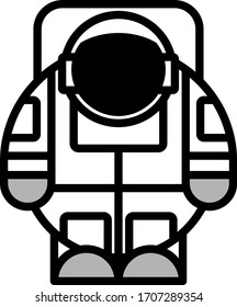 Man wearing white astronaut's spacesuit