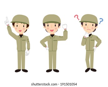 Man wearing work clothes
