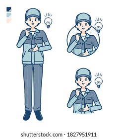 A Man wearing workwear with came up with images.
It's vector art so it's easy to edit.

