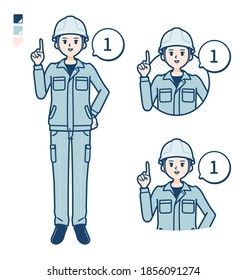A Man wearing workwear with Counting as 1 images.
It's vector art so it's easy to edit.
