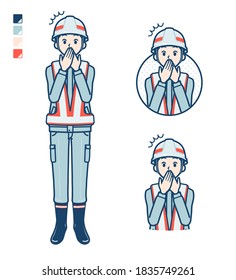 A Man wearing workwear with surprised images.
It's vector art so it's easy to edit.
