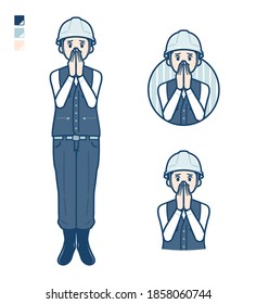 A Man wearing workwear with Surprised and uneasy images.
It's vector art so it's easy to edit.
