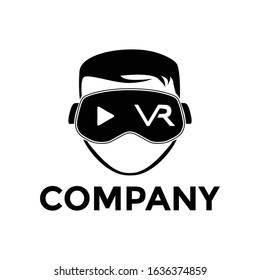 Man Wears VR, Virtual Reality Man logo (VR), Virtual Reality logo Icon