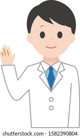 Man wears white explaining something.