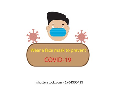 Man Weasr a face mask to prevent COVID-19.
