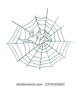 man web trap danger vector concept sketch simple doodle hand drawn line illustration isolated abstract sign symbol clip art