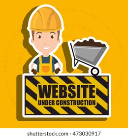 man website under construction avatar vector illustration design