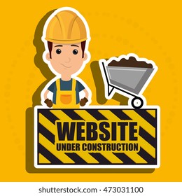 man website under construction avatar vector illustration design