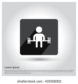 Man with weight barbell icon 